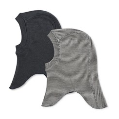 Wheat wool balaclava Felix 2-pak - Navy stripe